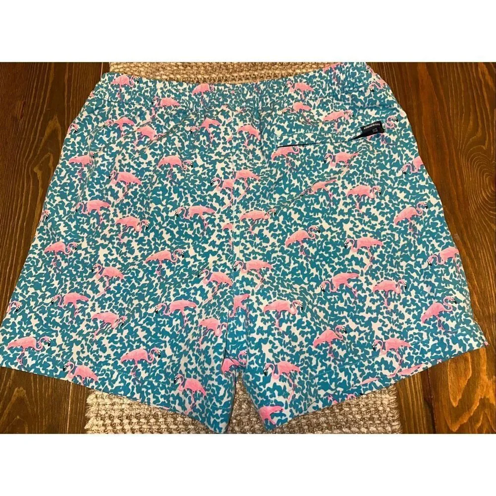 Chubbies The Domingos Are For Flamingos 5.5”Classic Swim Trunk. Size youth XL X-